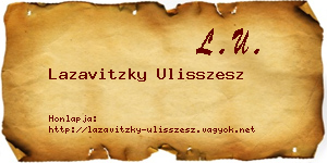 Lazavitzky Ulisszesz névjegykártya